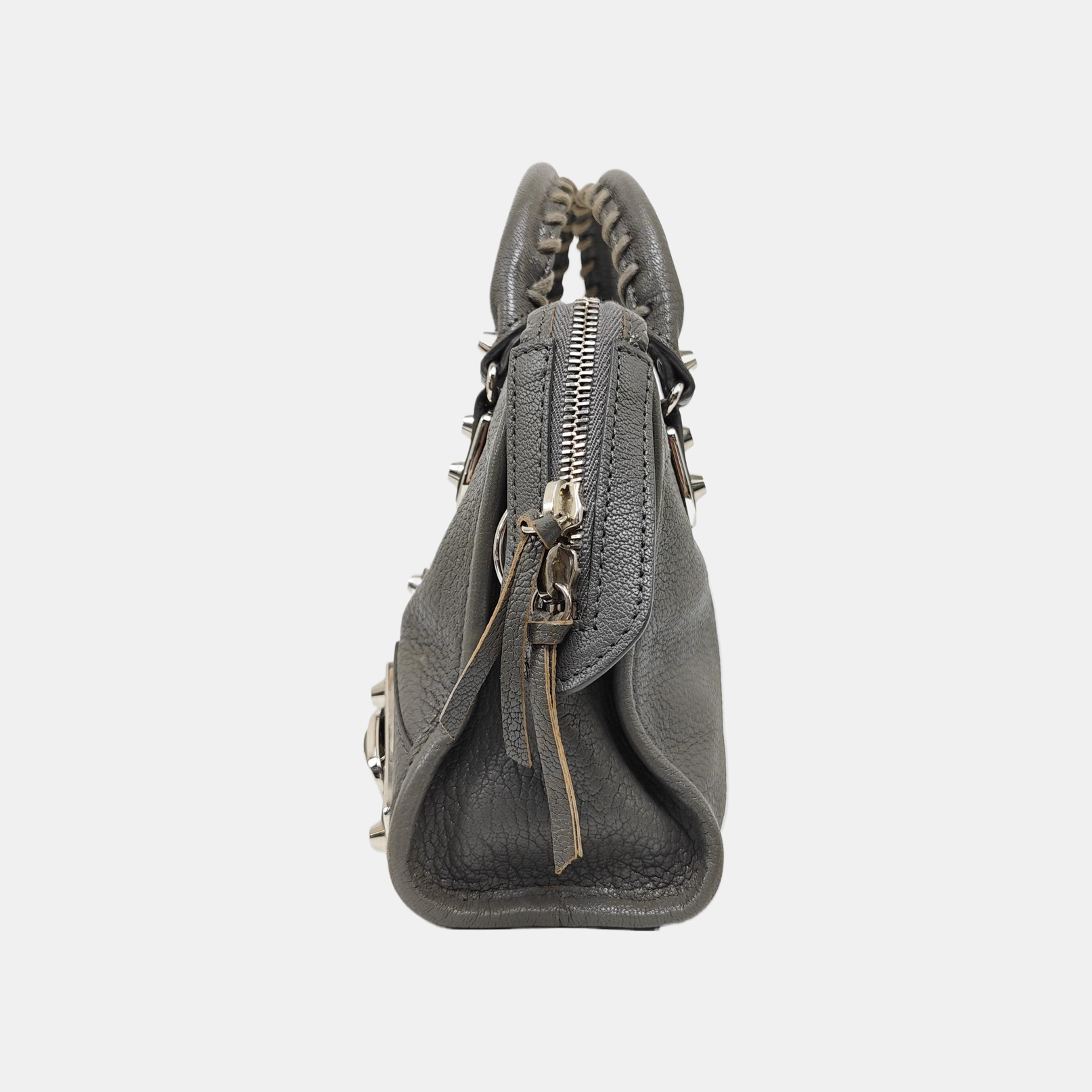 Classic Metallic Edge City Mini Lambskin Gray