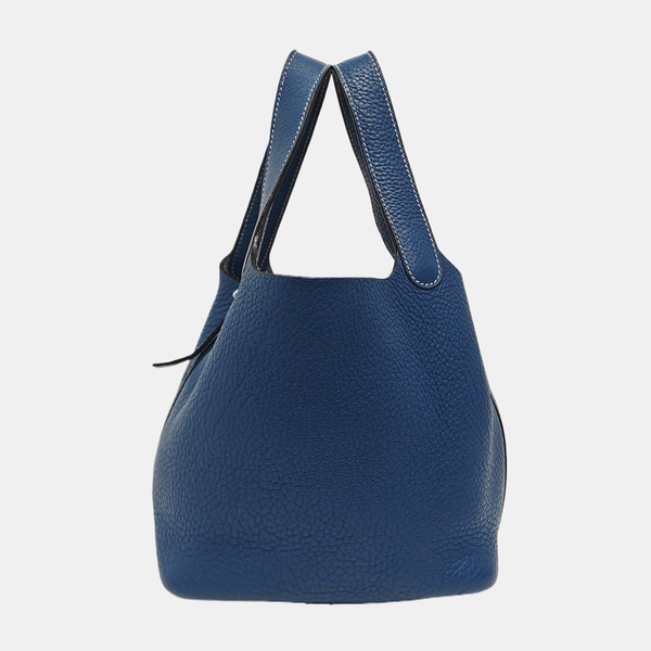 Authenticated pre-owned  Picotin 18 Clemence Blue - Bucket Bag at Looply