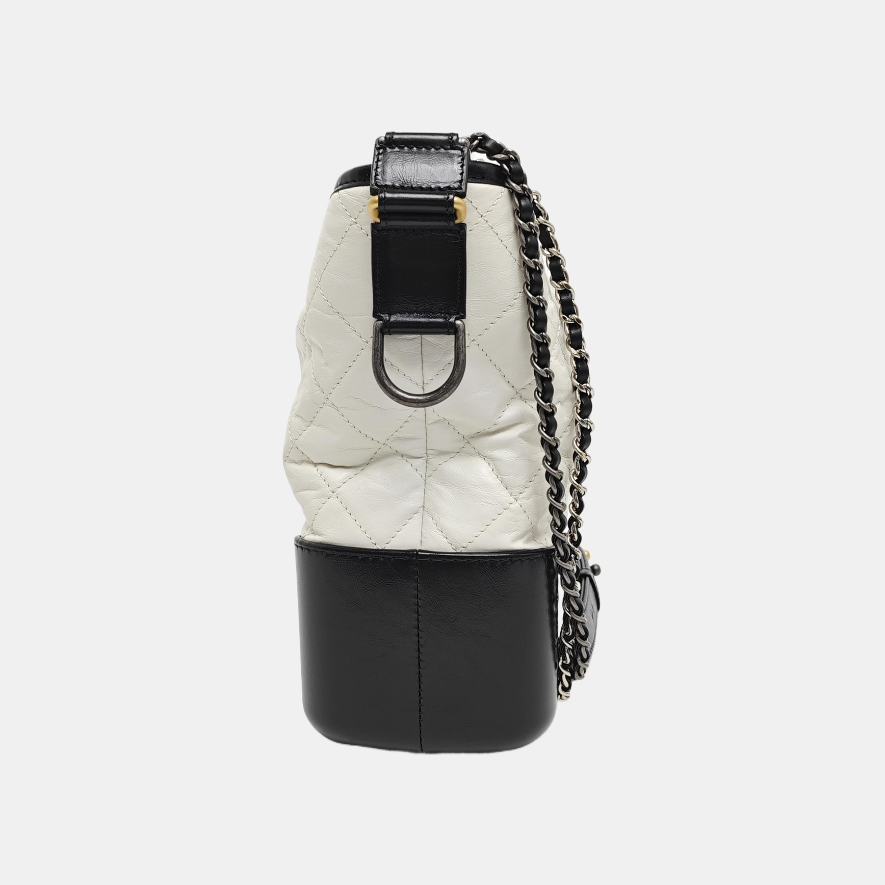 GABRIELLE Medium Quilted Calfskin White