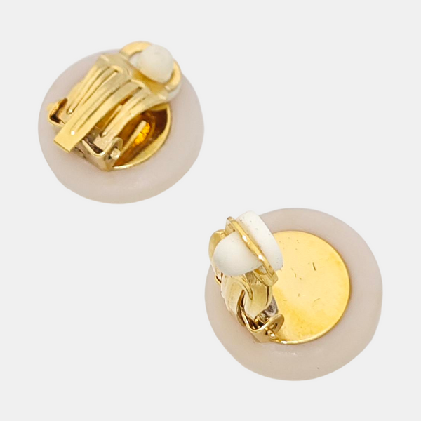 Metal White Clip On Earrings