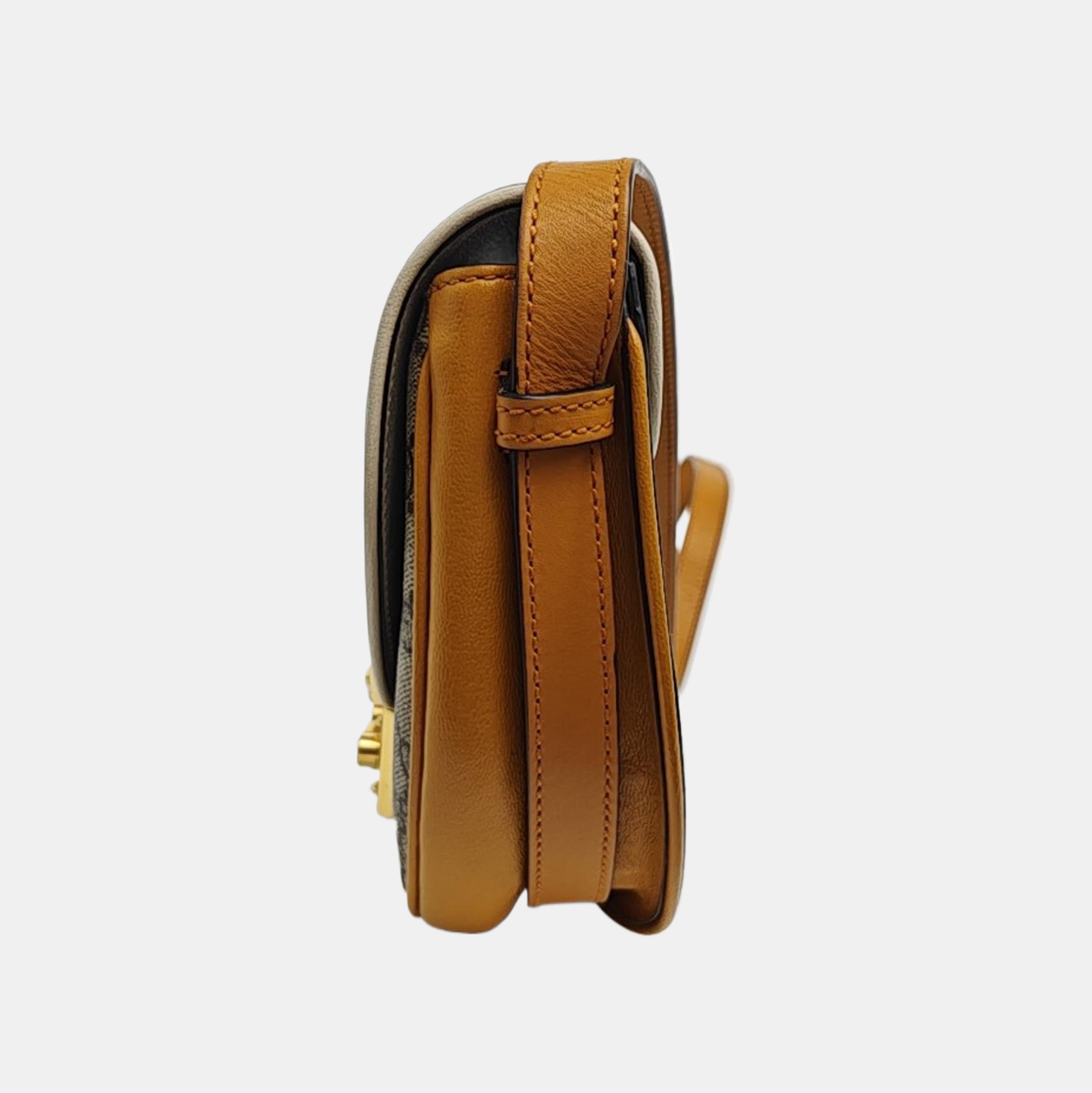 Padlock Small Monogram Coated Canvas Beige
