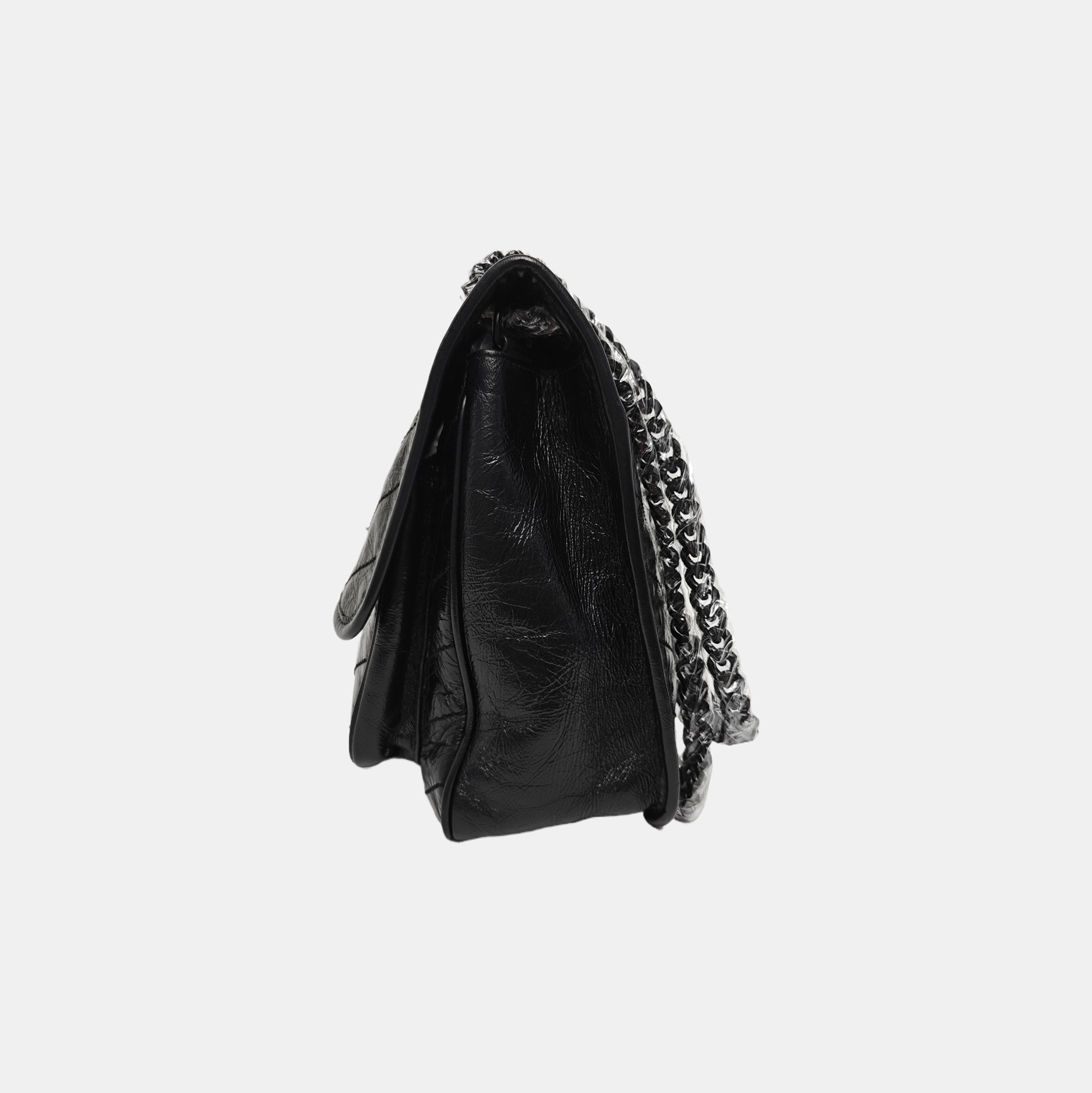 NIKI Medium Chevron Calfskin Black