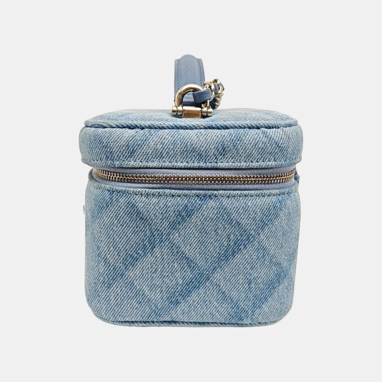 VINTAGE COSMETIC BAGS Chevron Denim Blue