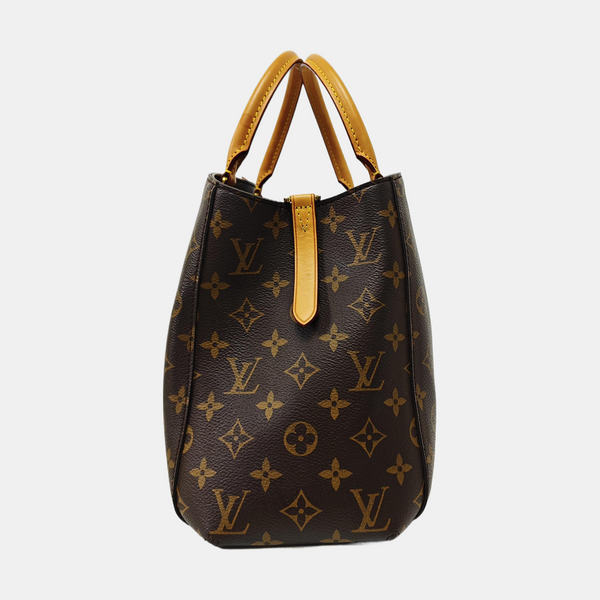 MONTAIGNE MM Monogram Coated Canvas Brown