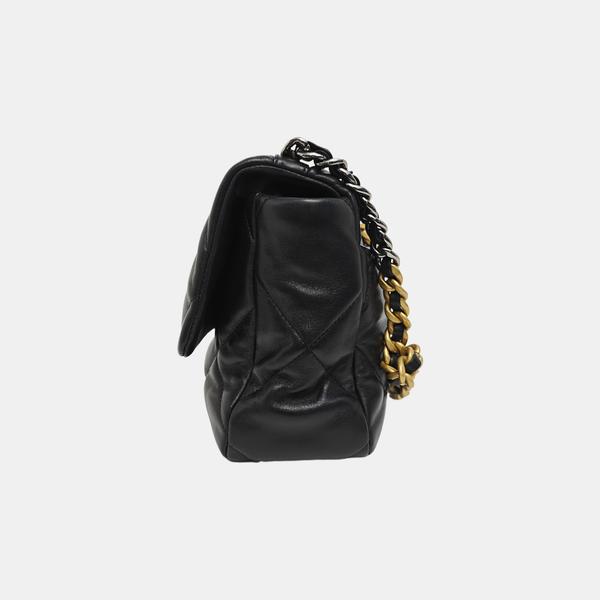 CHANEL 19 Large Quilted Lambskin Black