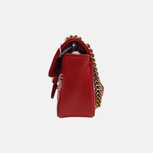 GG Marmont Small Quilted Calfskin Red