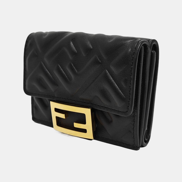 Trifold Monogram Lambskin Black Card Holder