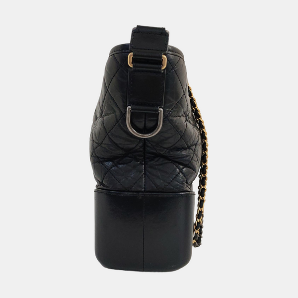 GABRIELLE Large Quilted Calfskin Black