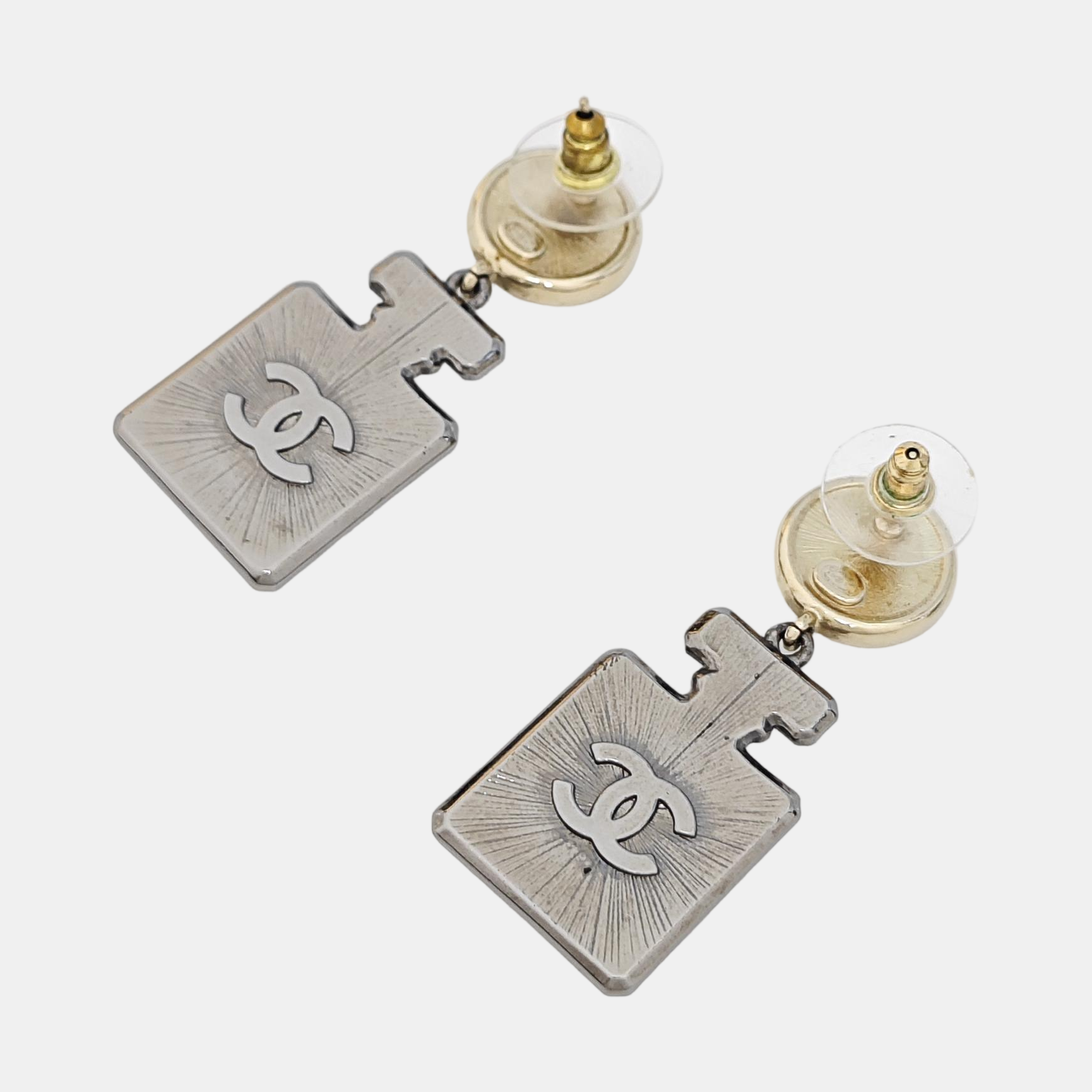 CC Logo Metal Gold Earrings
