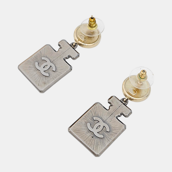 CC Logo Metal Gold Earrings