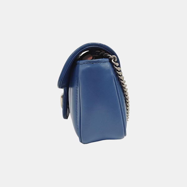 GG Marmont Mini Quilted Calfskin Blue