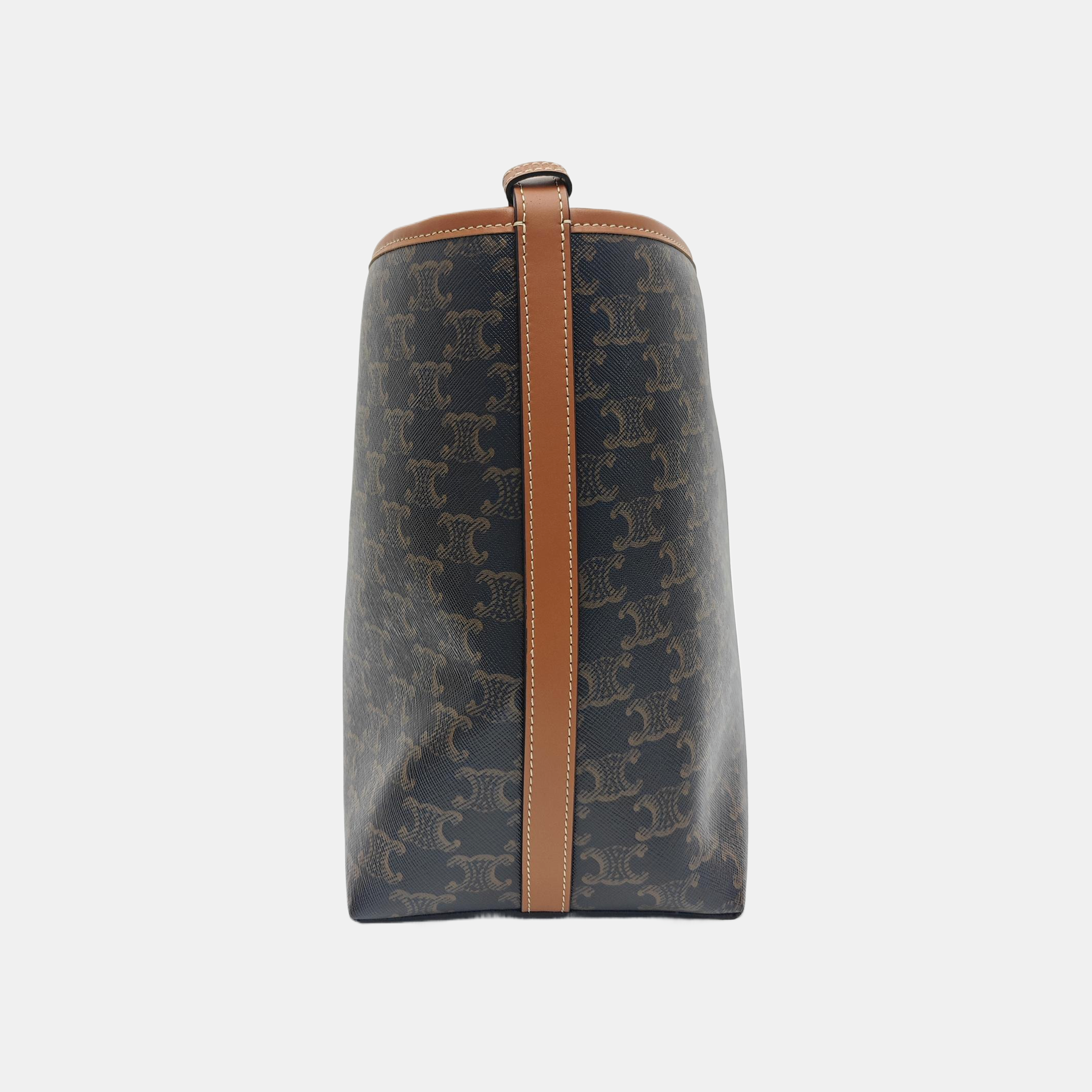 Coated Canvas Shoulder Bag Brown