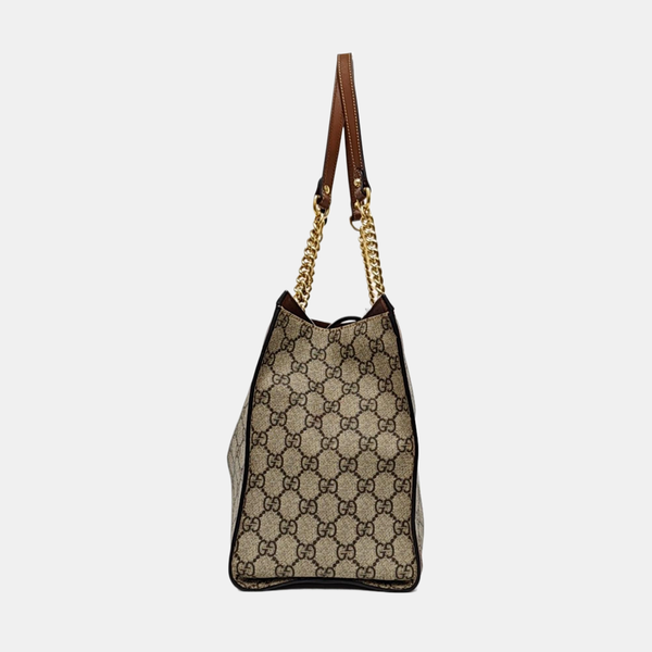 Padlock Medium Monogram Coated Canvas Beige