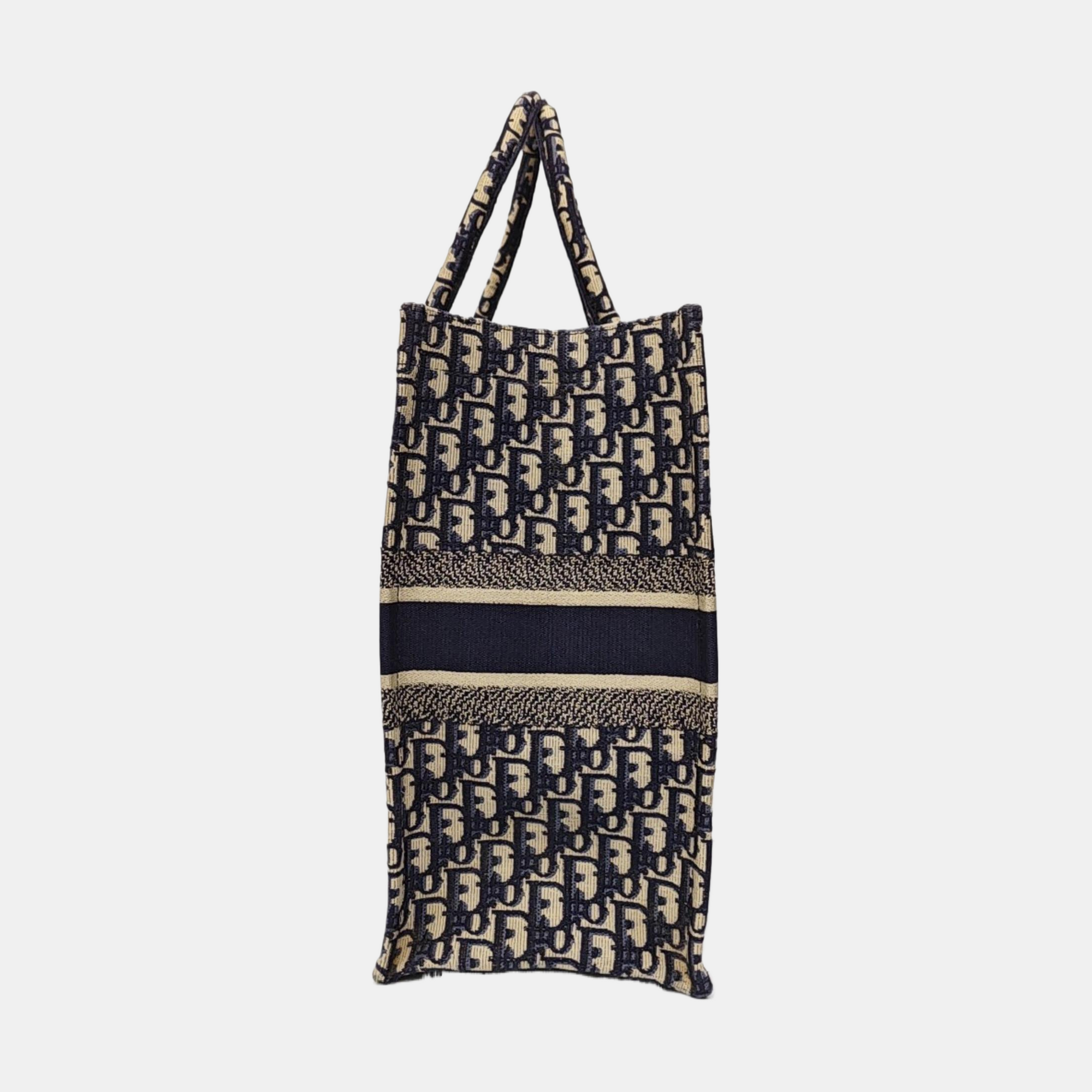 Book Tote Large Oblique Canvas Beige