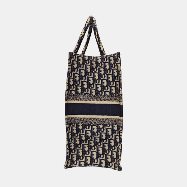 Book Tote Large Oblique Canvas Beige