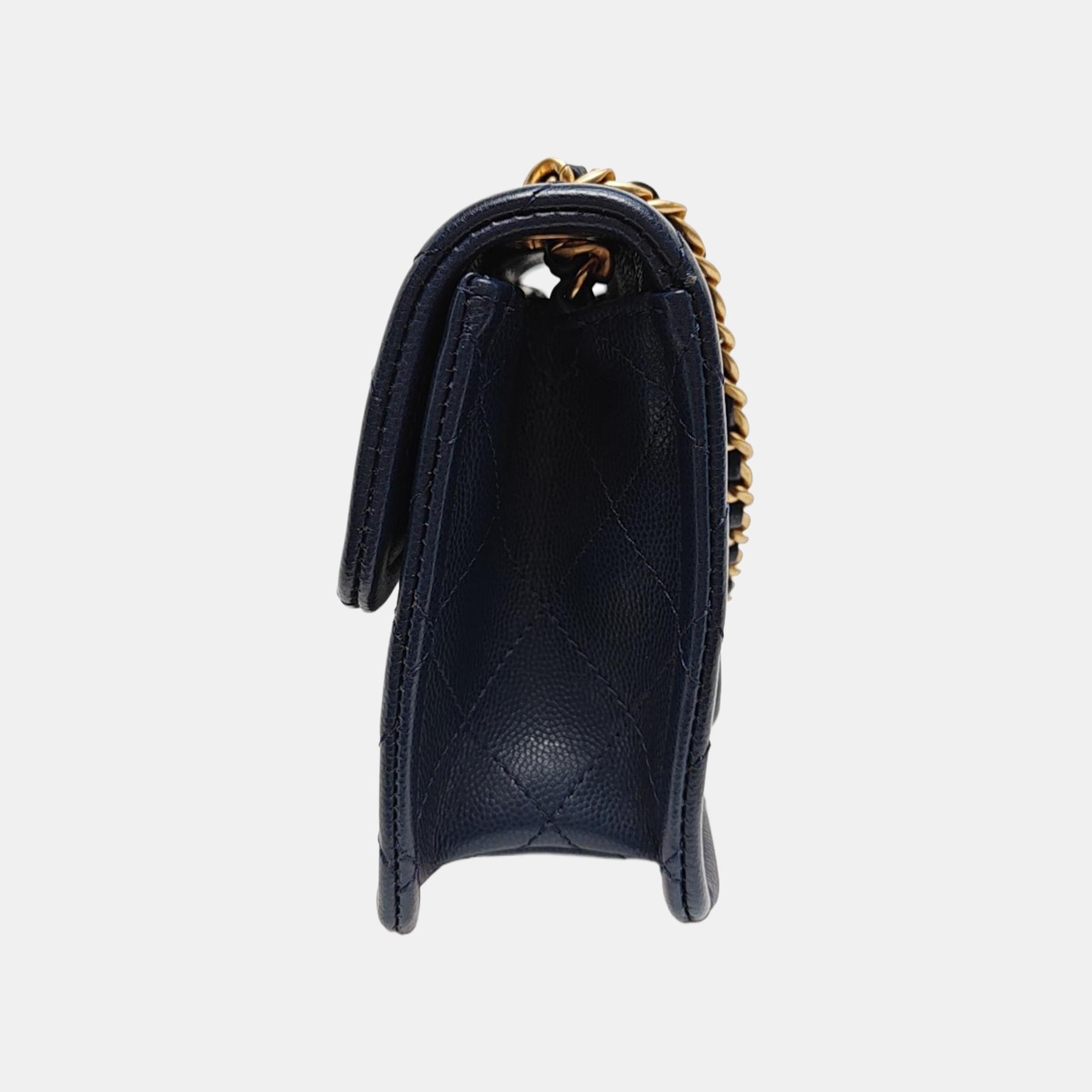 Quilted Grained Calfskin Blue