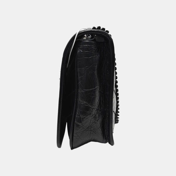 NIKI Mini Chevron, Quilted Calfskin Black