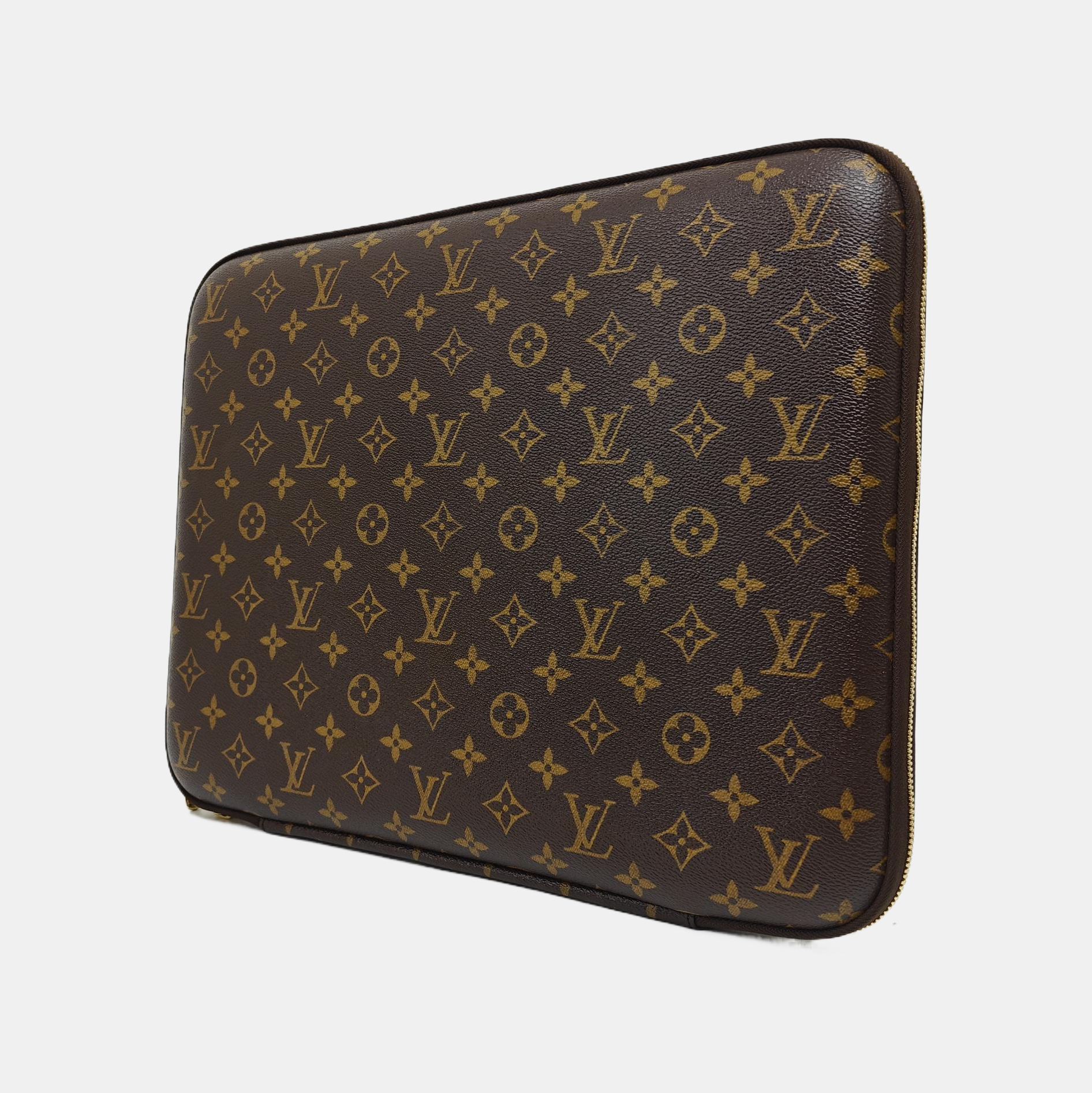 SLEEVE Monogram Coated Canvas Brown