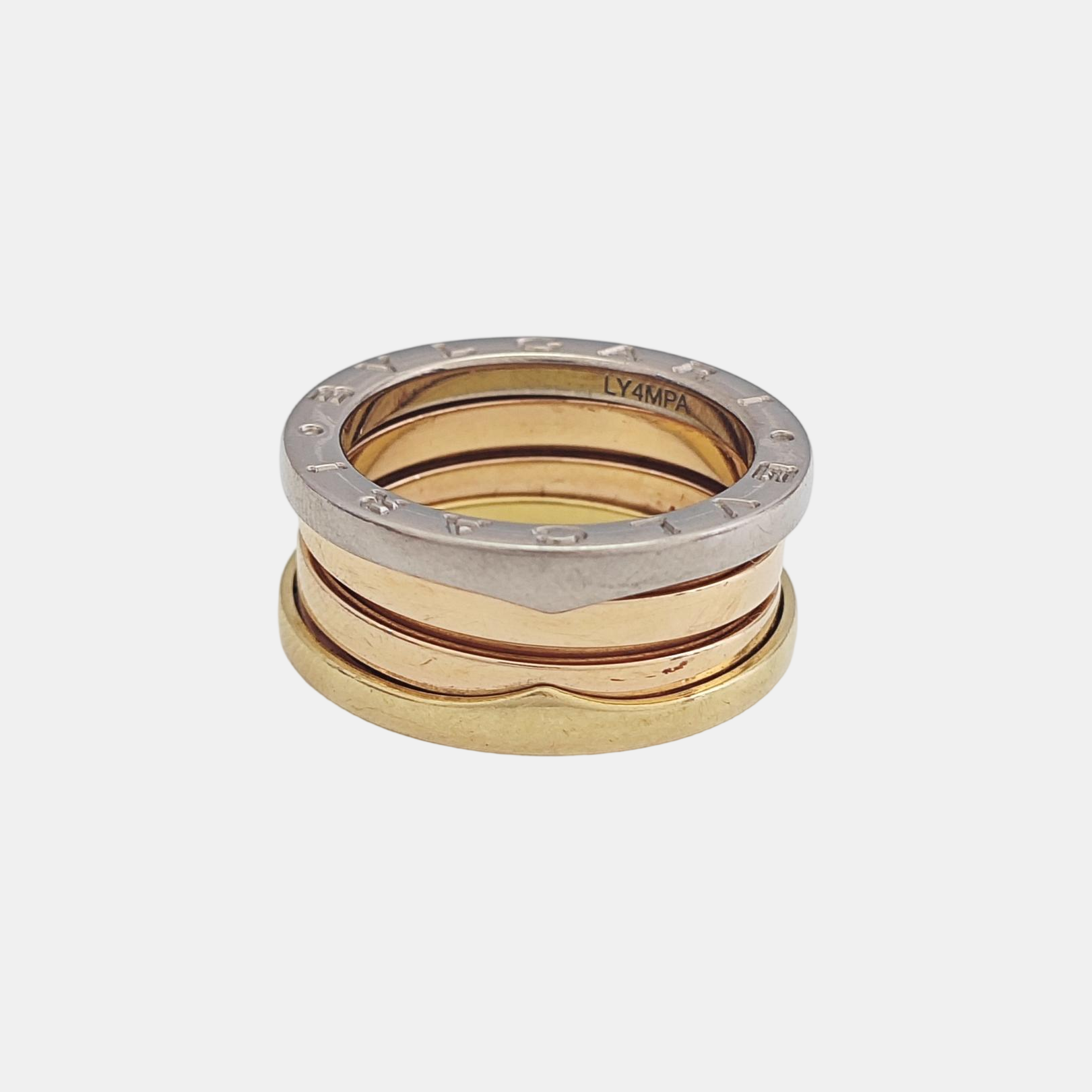 B.ZERO1 18k White Gold Rose Gold Ring EU 52