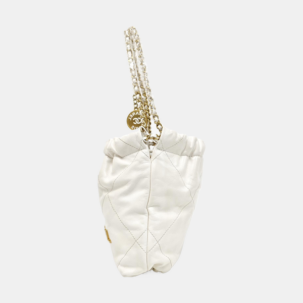 CHANEL 22 Mini Quilted Calfskin White