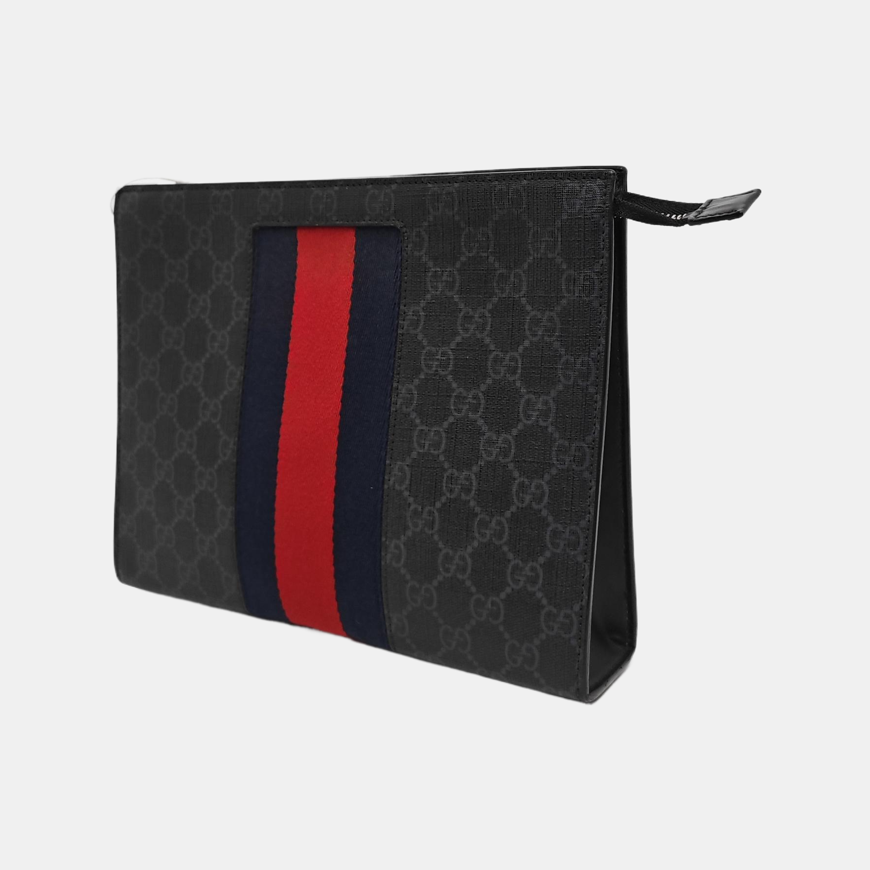 GG Supreme Monogram Coated Canvas Gray
