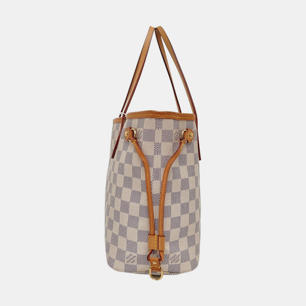 NEVERFULL PM Damier Azur Coated Canvas White