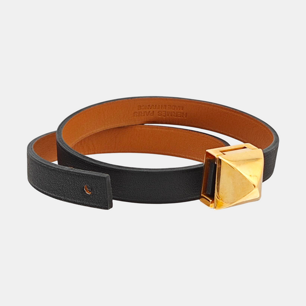 Medor Infini Leather Black Bangle