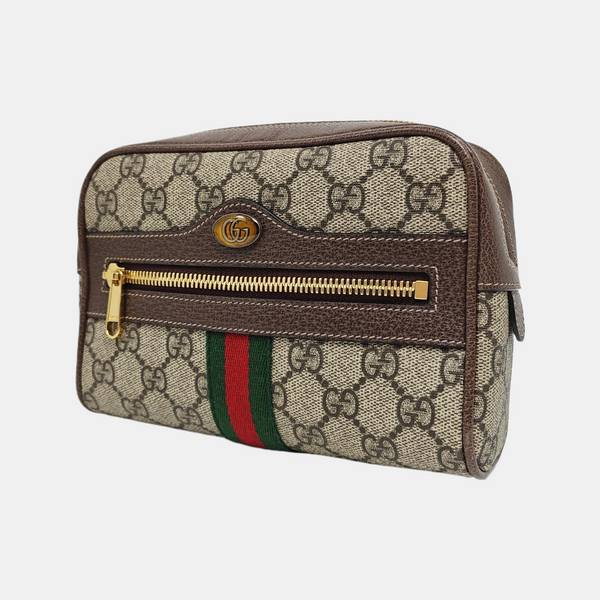 Ophidia Small Monogram Coated Canvas Beige