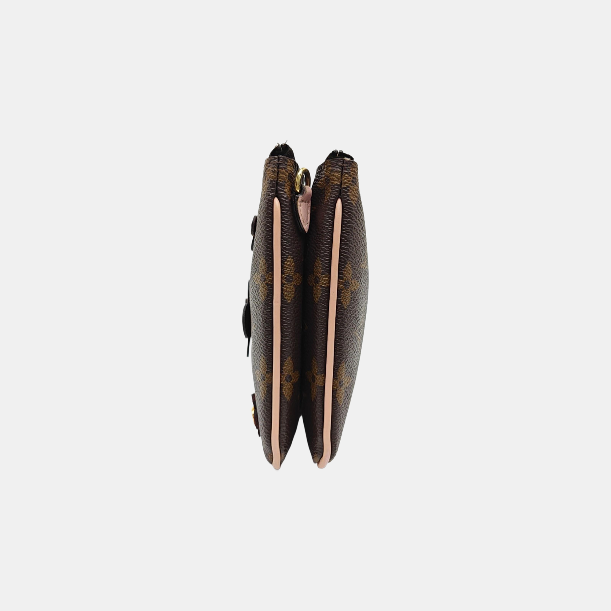DOUBLE ZIP Monogram Coated Canvas Brown