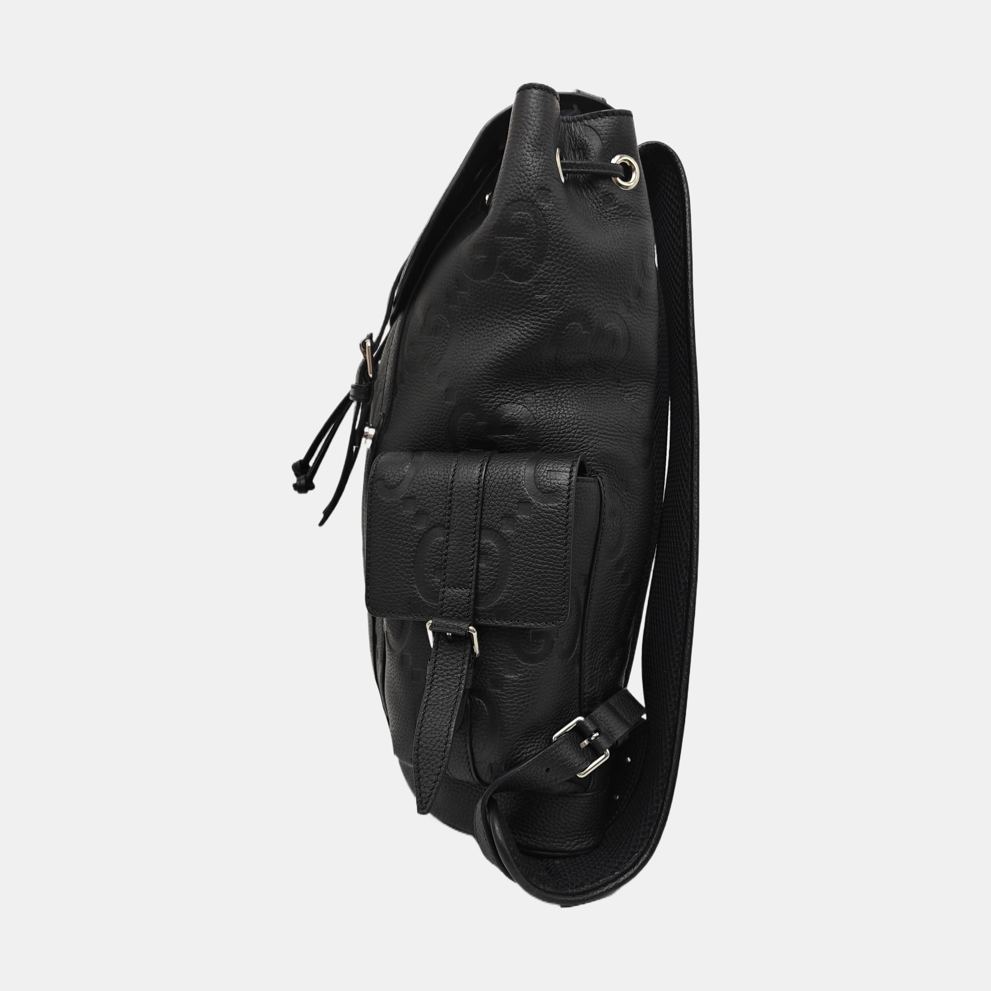 Monogram Calfskin Backpack Large Black