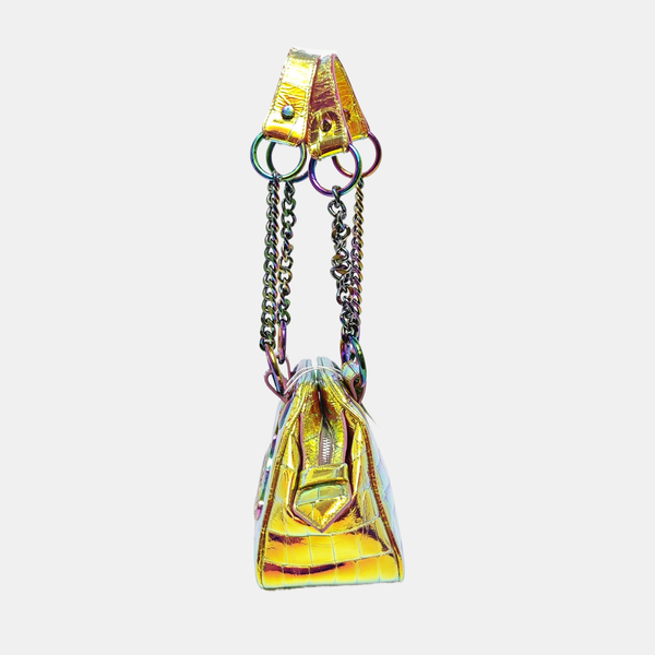 Leather Shoulder Bag Metallic