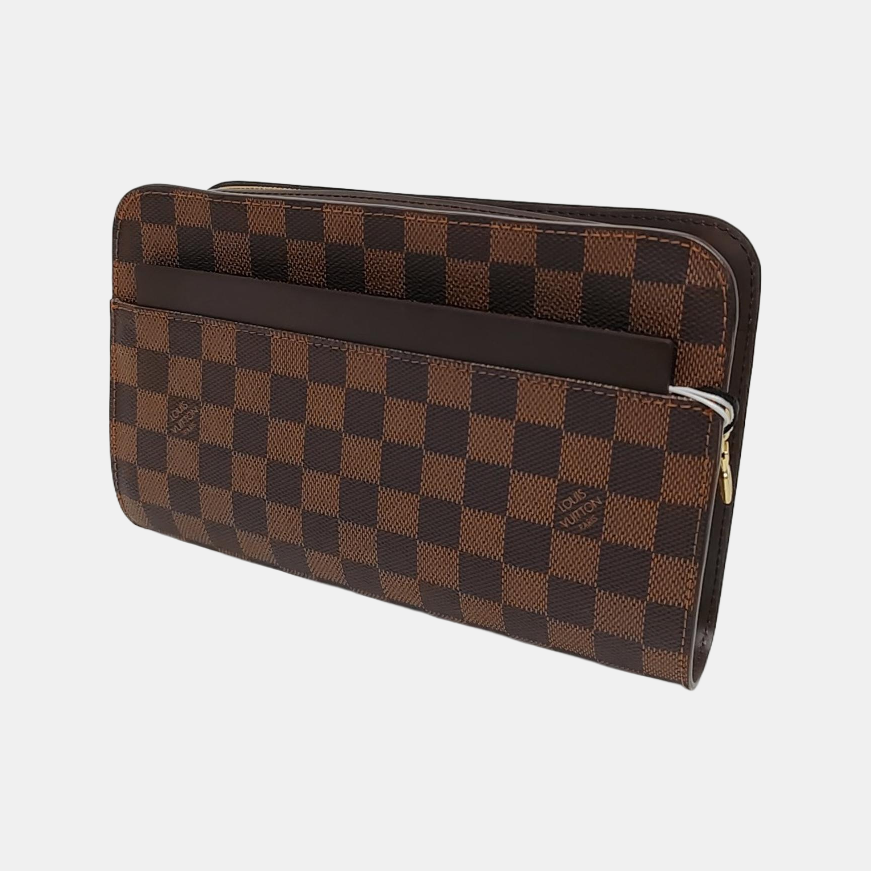 SAINT LOUIS Damier Ebene Coated Canvas Brown
