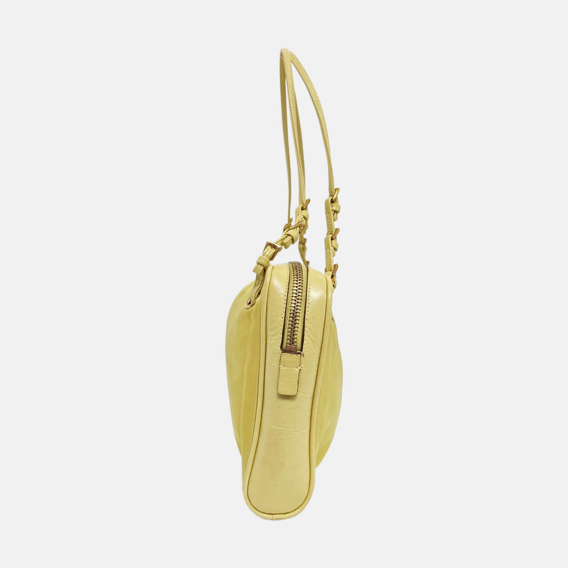 Nylon Top Handle Bag Yellow