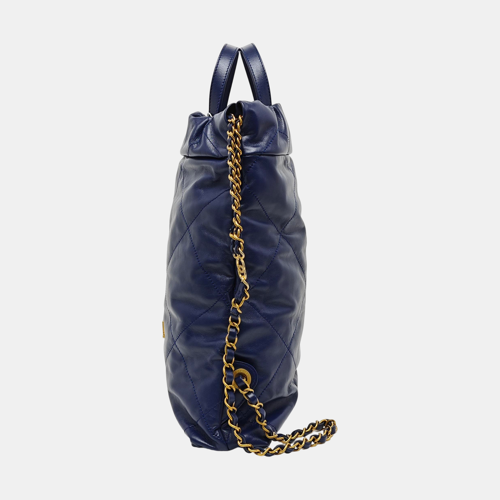 CHANEL 22 Small Quilted Calfskin Blue