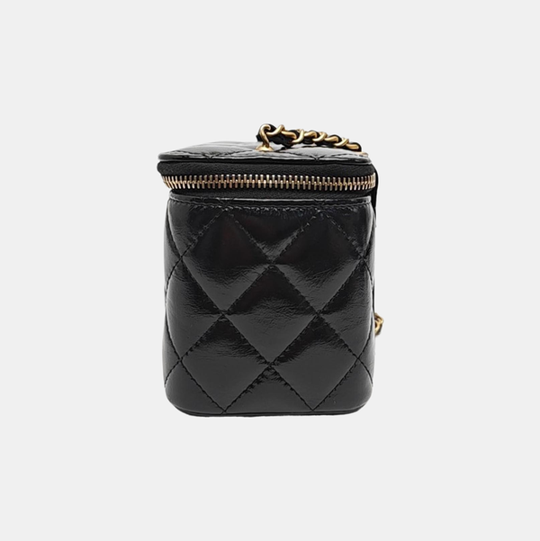 VANITY CASE Small Quilted Calfskin Black