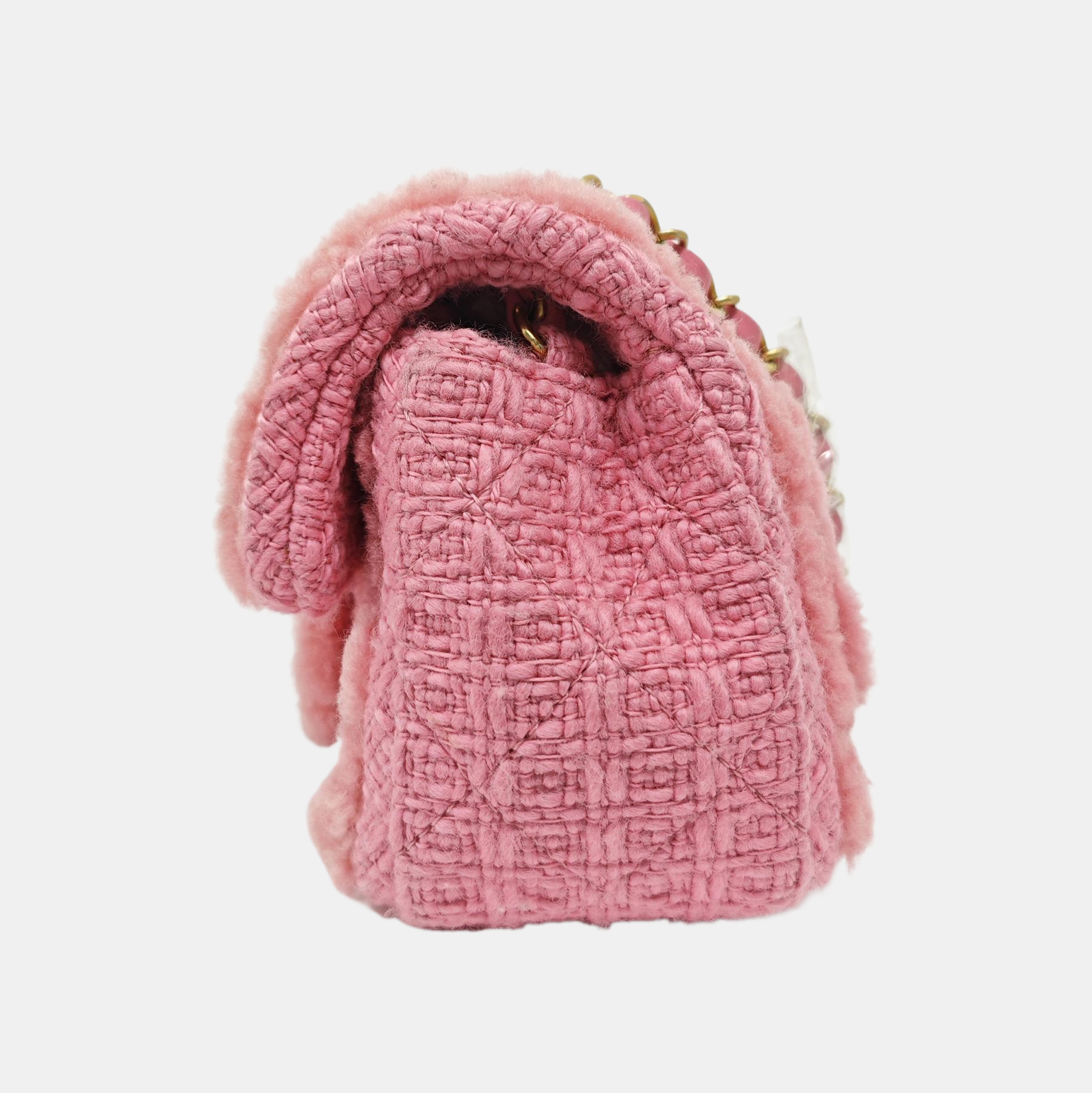 CLASSIC FLAP Mini Quilted Sheepskin Red