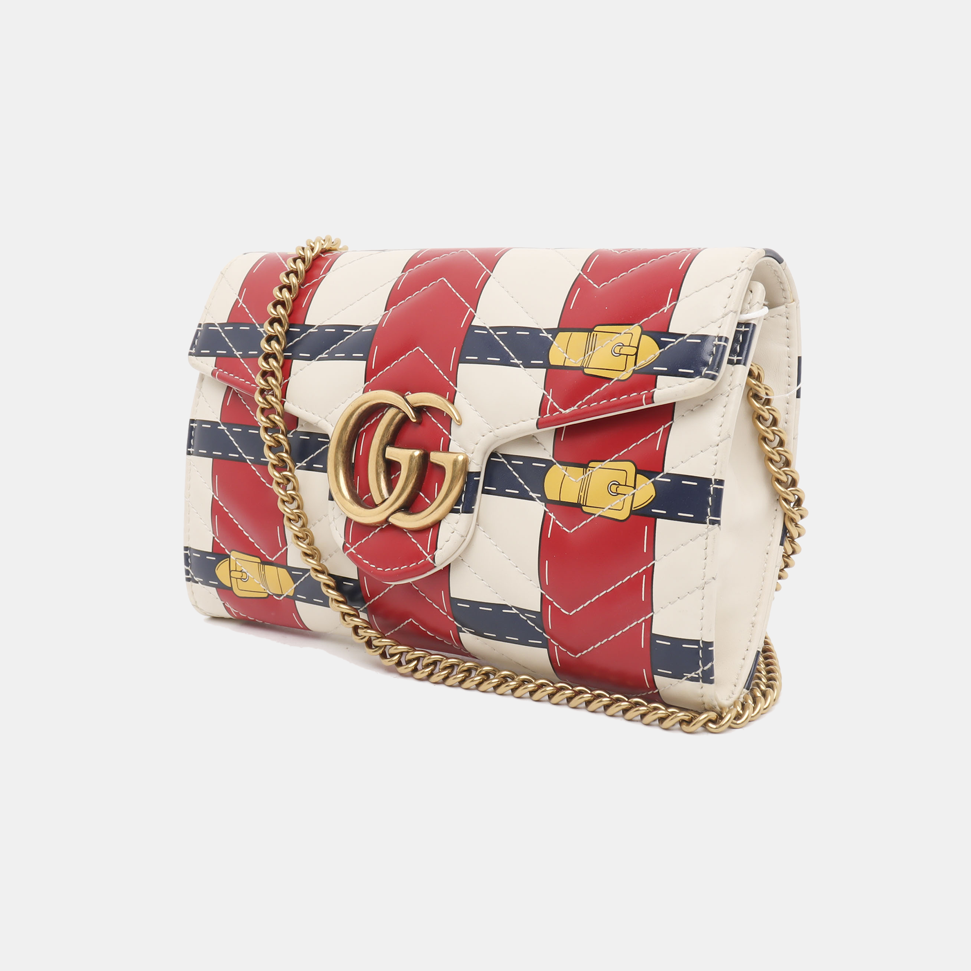 Authenticated pre-owned  GG Marmont Mini Quilted Calfskin Multicolor - Shoulder Bag at Looply