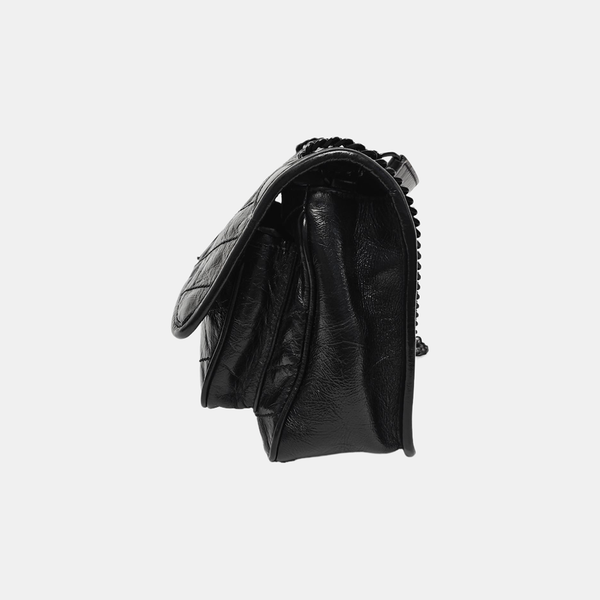 NIKI Small Chevron Calfskin Black