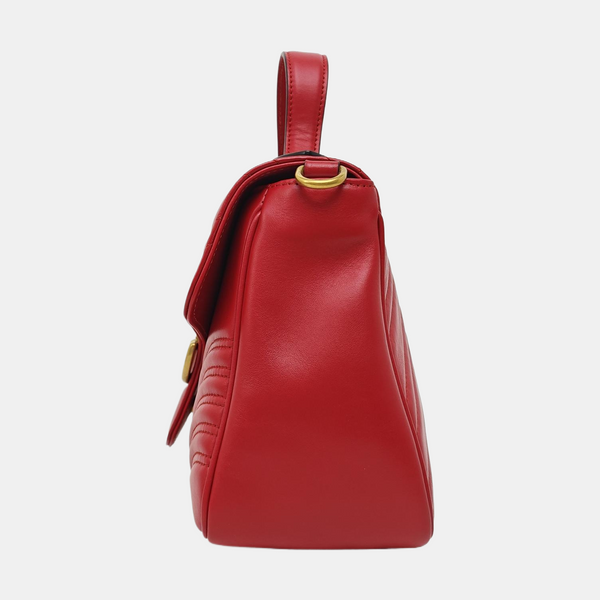GG Marmont Small Quilted Calfskin Red