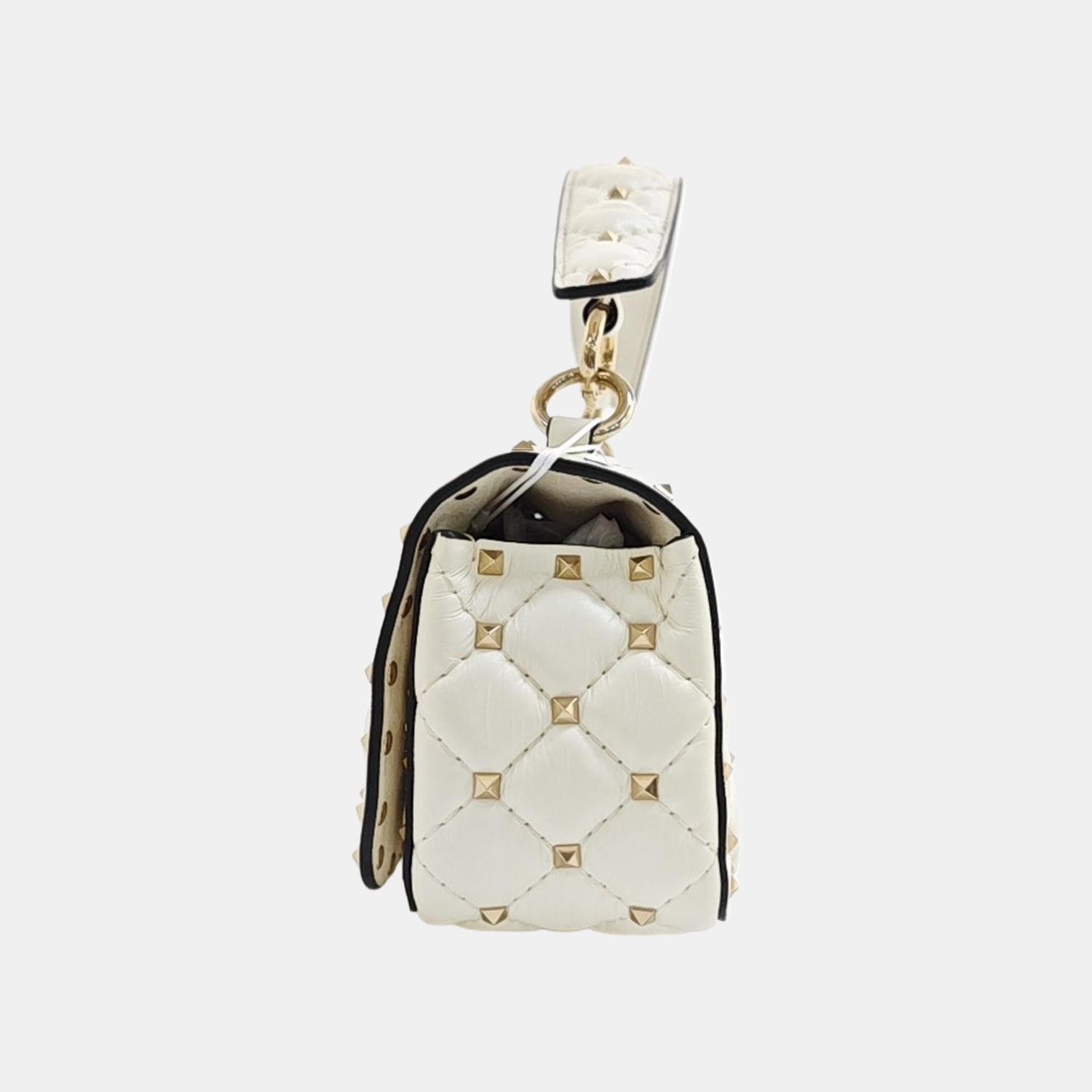 Spike Up Quilted Lambskin White