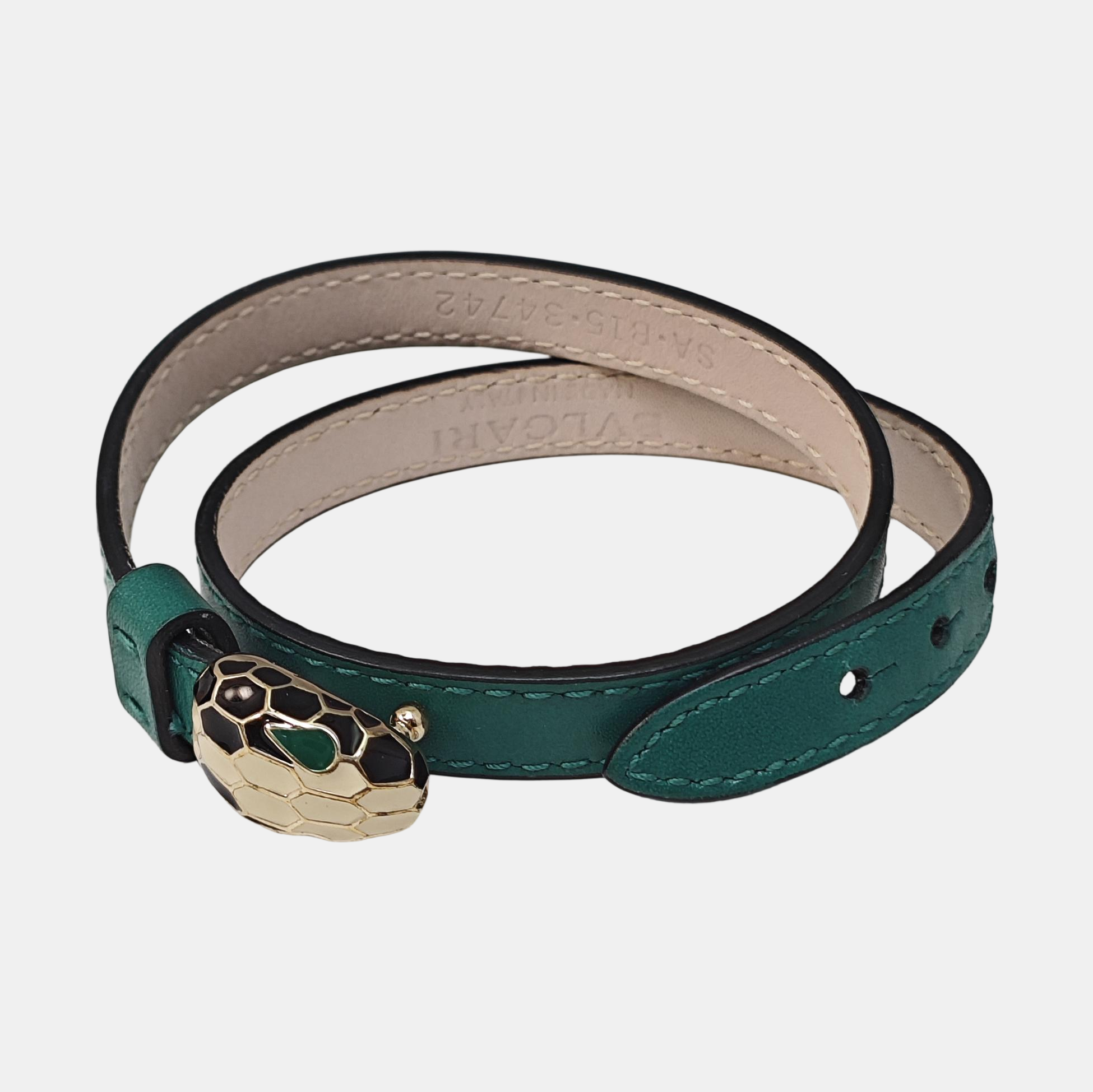SERPENTI Leather Green Bangle