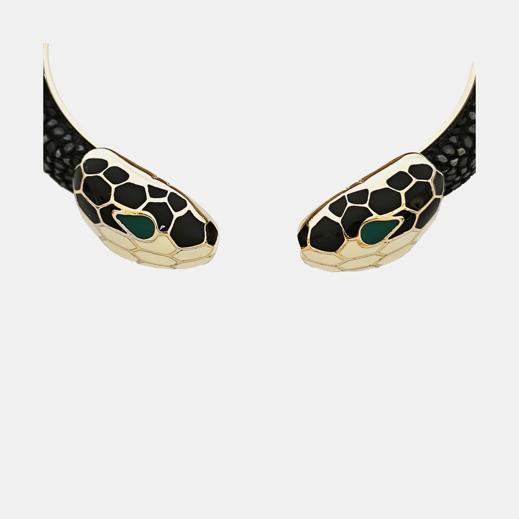 SERPENTI Brass Black Bangle