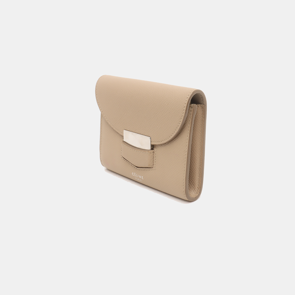 Monedero pequeño TROTTEUR de piel de becerro beige