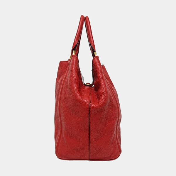 Calfskin Top Handle Bag Red
