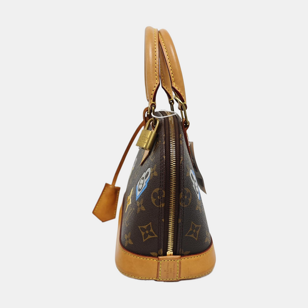 ALMA BB Monogram Coated Canvas Brown