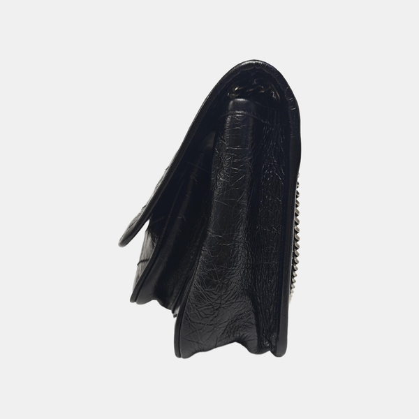 NIKI Small Chevron Calfskin Black