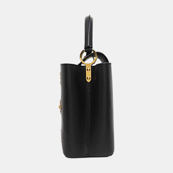 Authenticated pre-owned  CAPUCINES MM Calfskin Black - Shoulder Bag at Looply