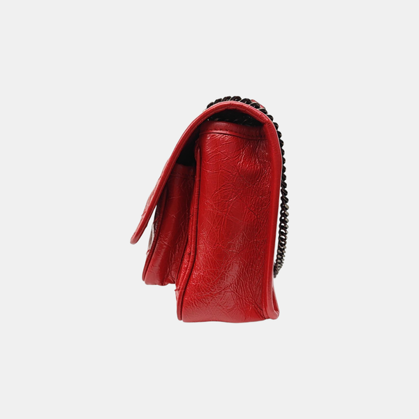 NIKI Small Chevron Calfskin Red