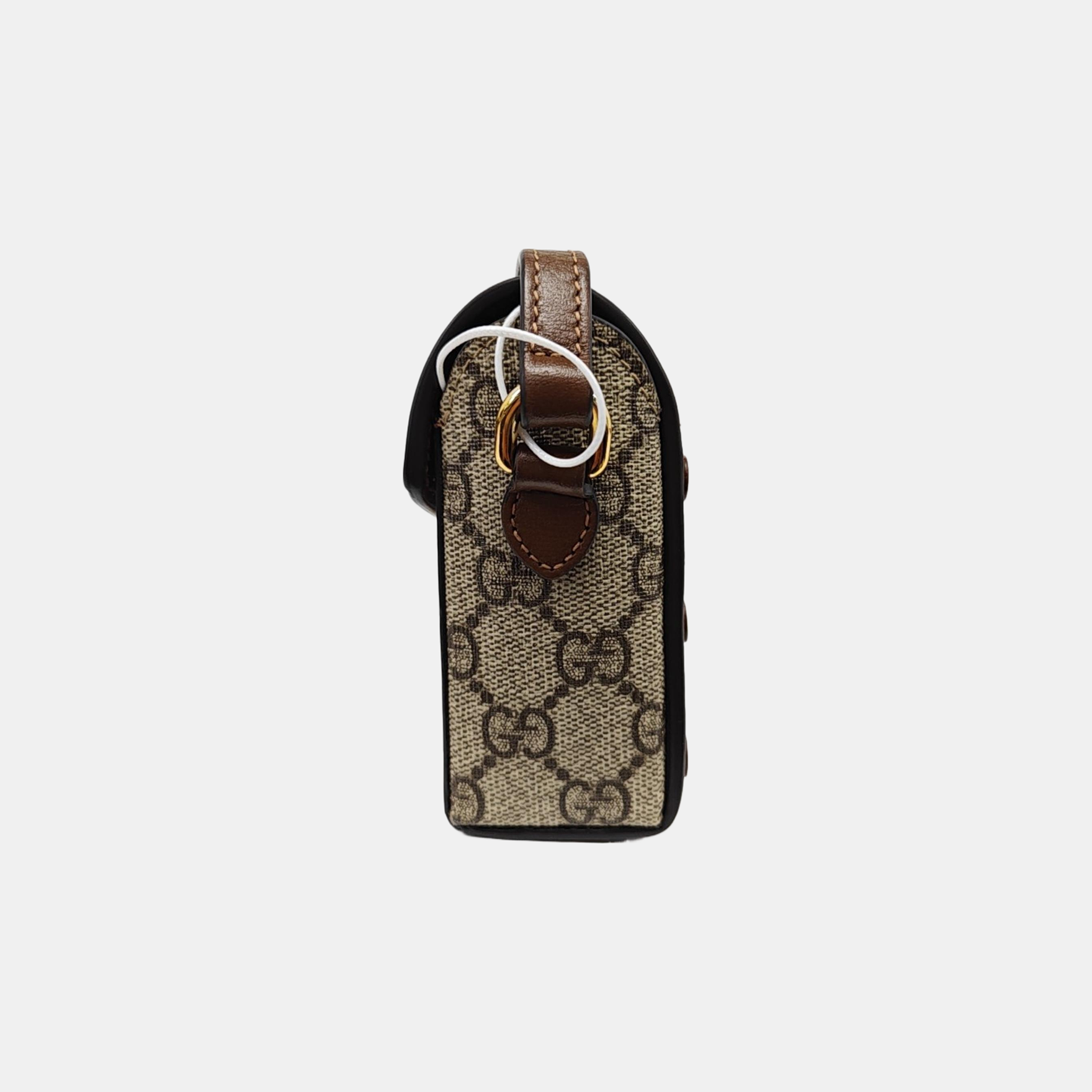 Authenticated pre-owned  Horsebit 1955 Mini Monogram Coated Canvas Beige - Shoulder Bag at Looply