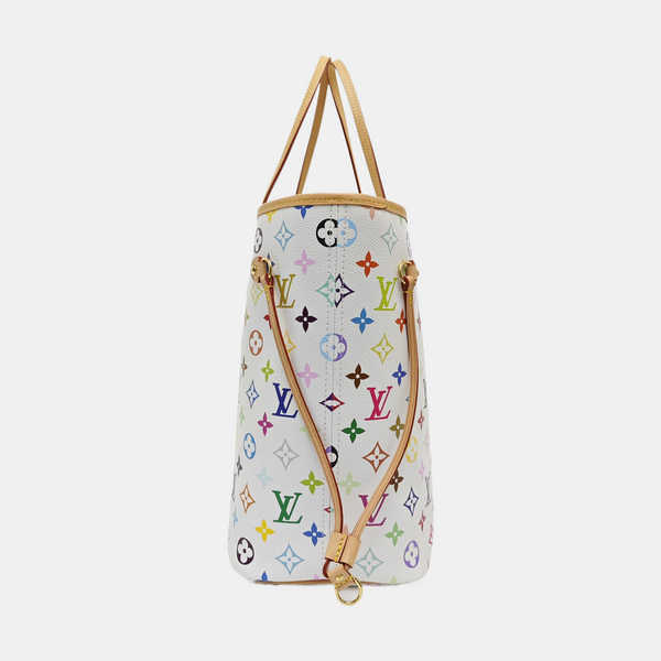 LV × TM NEVERFULL MM Monogram Coated Canvas White